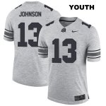 Youth NCAA Ohio State Buckeyes Tyreke Johnson #13 College Stitched Authentic Nike Gray Football Jersey QW20X07UZ